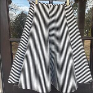 Rainbow Black and White Vertical Stripe Circle Skirt